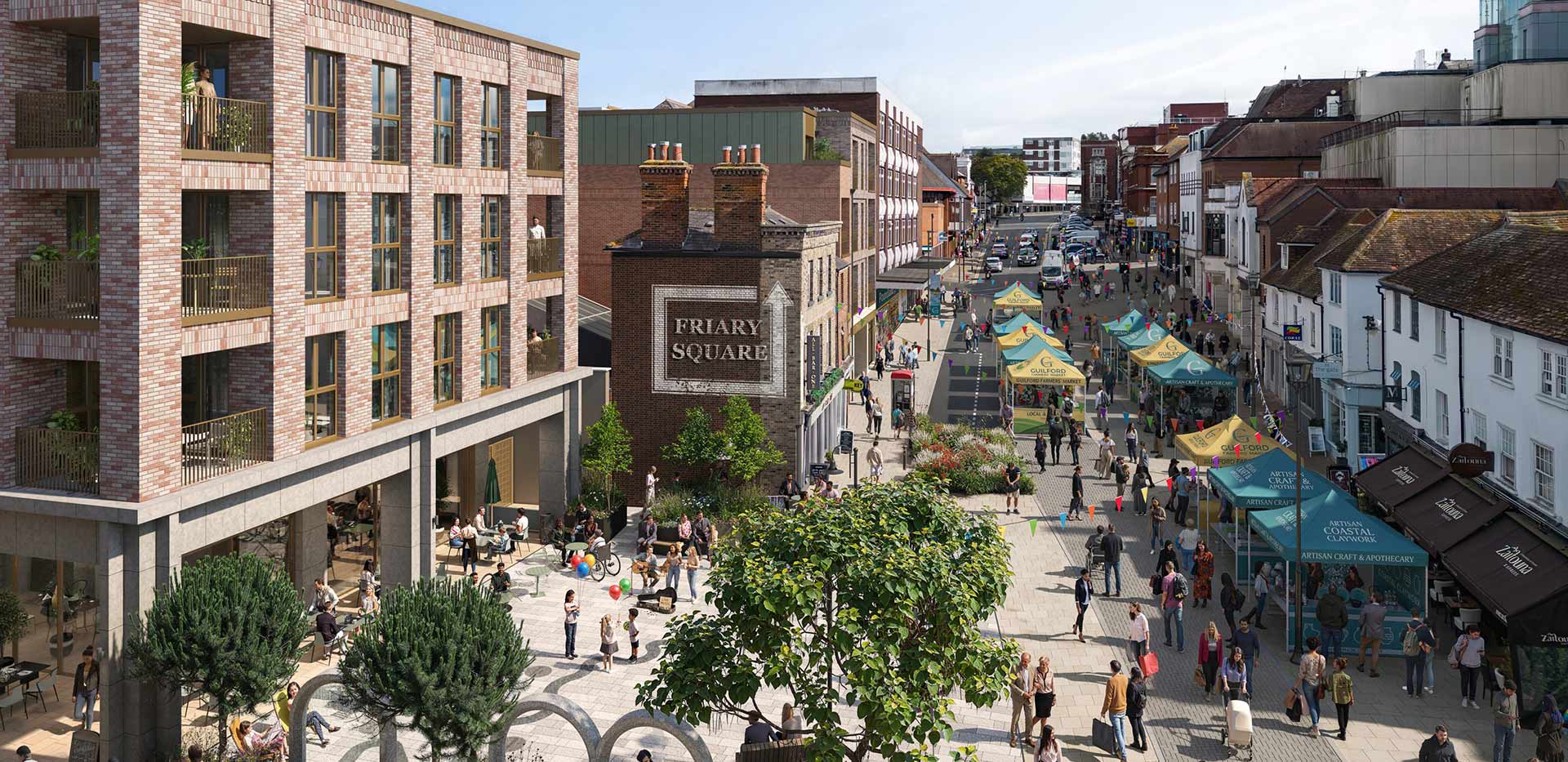 Guildford's busy town centre