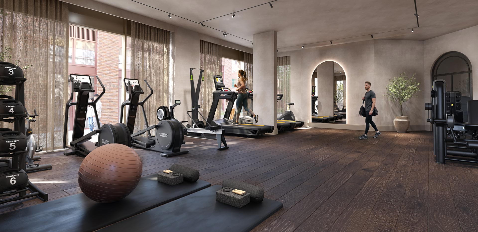 A CGI image of the Gym showing the exercise machines