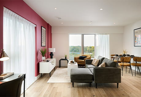 An interior Living room close up at Bankside Gardens