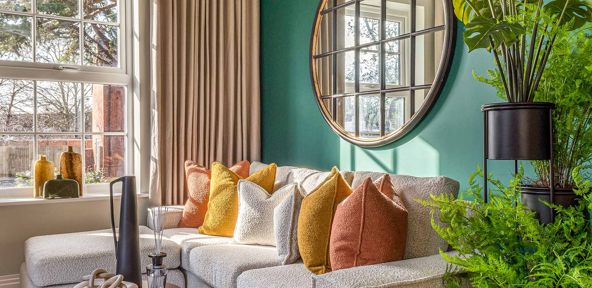 Interior image of the living room at Berkeley Place