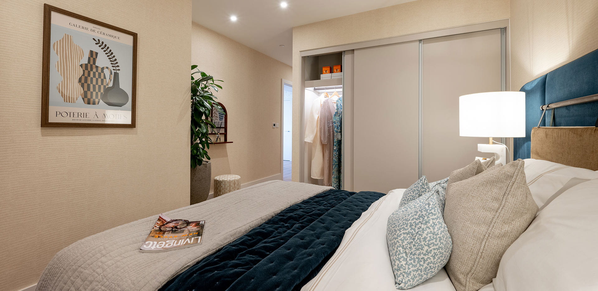 An image of the bedroom from a 2-bedroom showhome at Bow Green