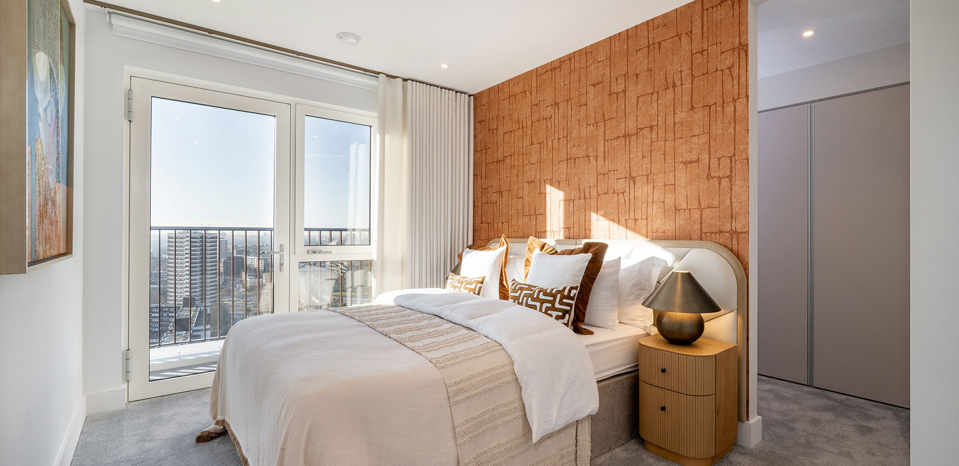 An image of a bedroom within a 3-bedroom penthouse at Bow Green