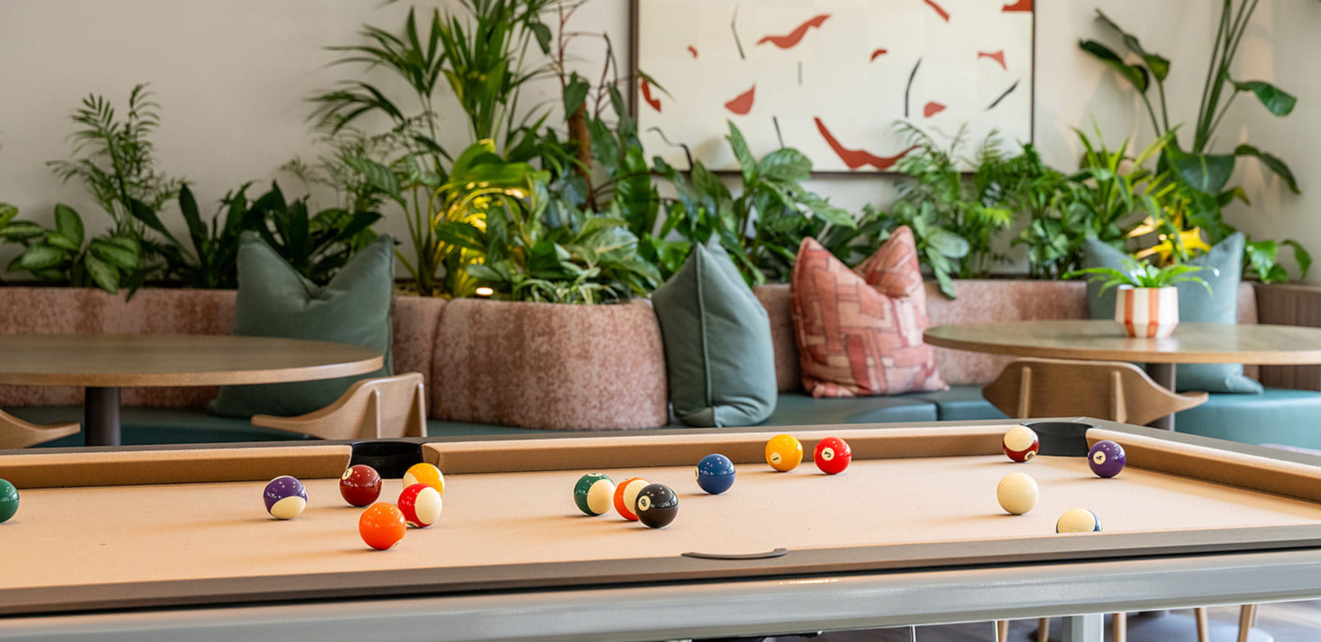 Bow Green, residents' games room with pool table