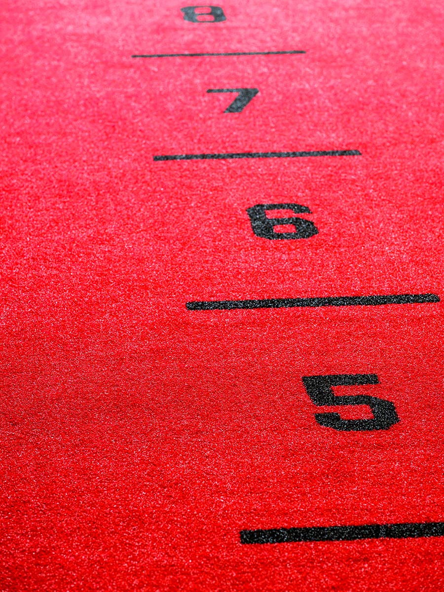 An image of measurements on the gym floor