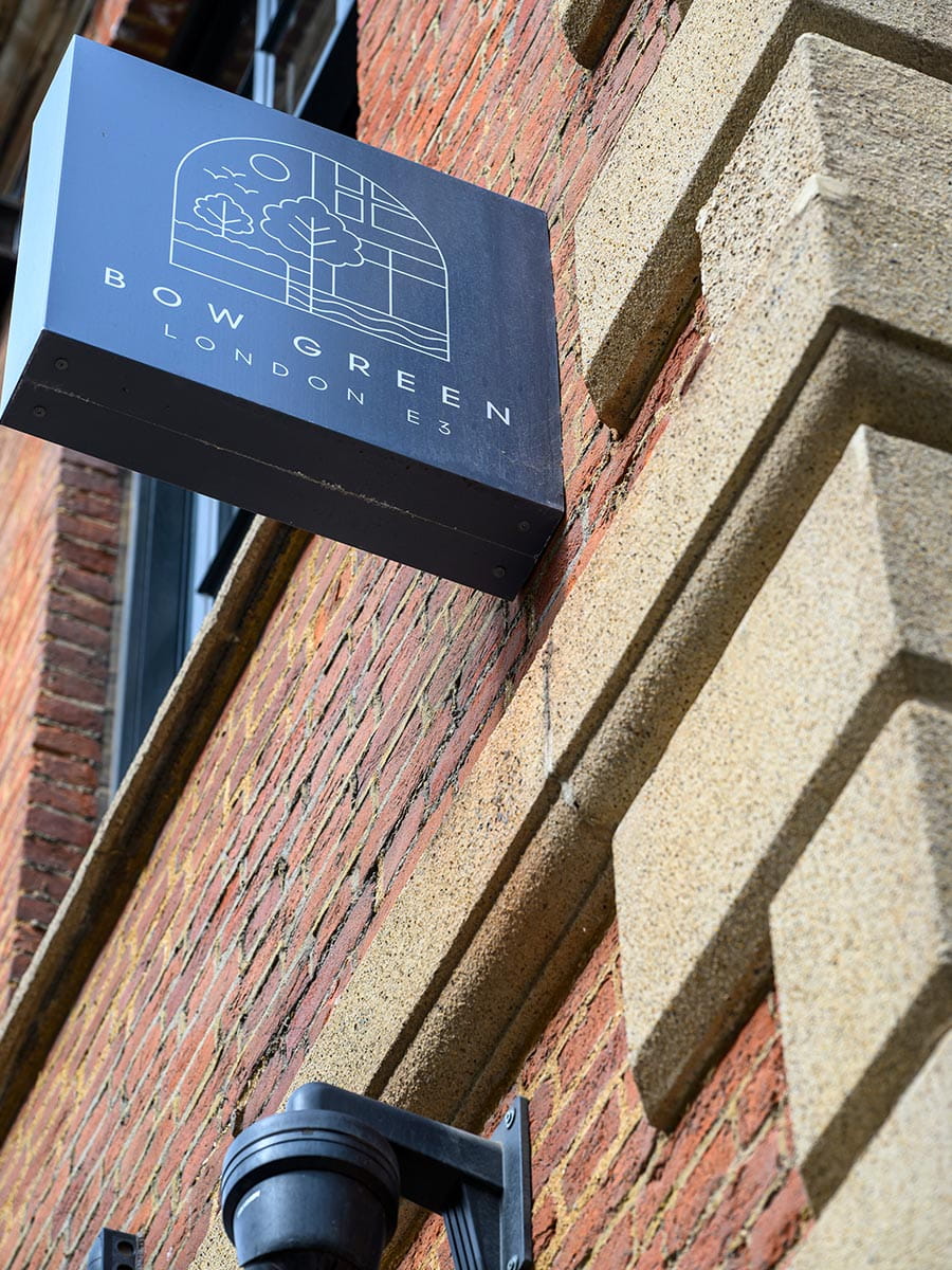 An image of a sign showing the Bow Green logo