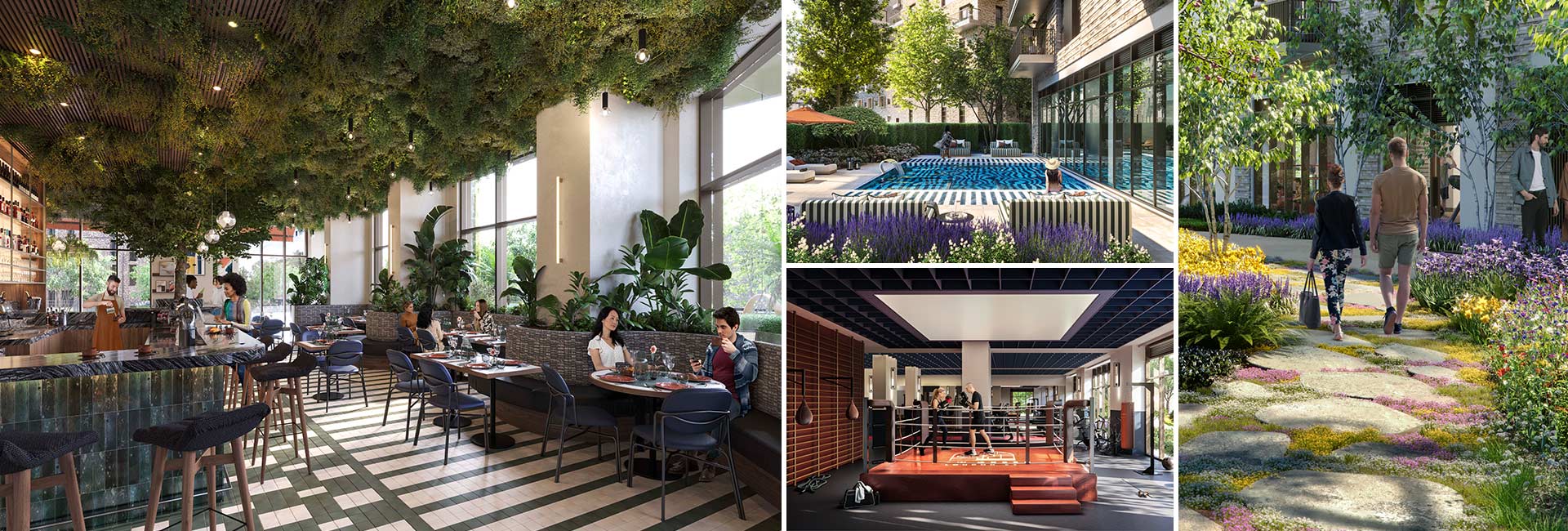 Montage of interior and exterior CGIs of Bow Green