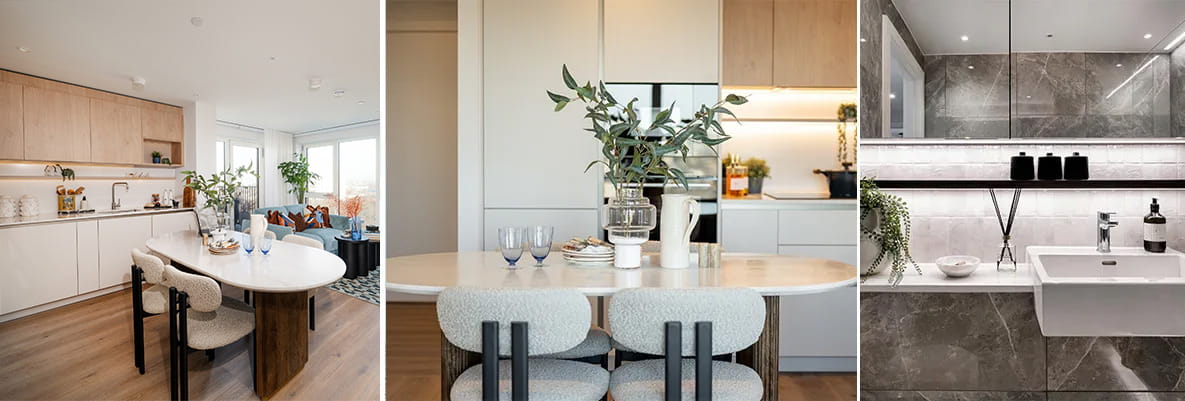 A montage of interior images from Bow Green