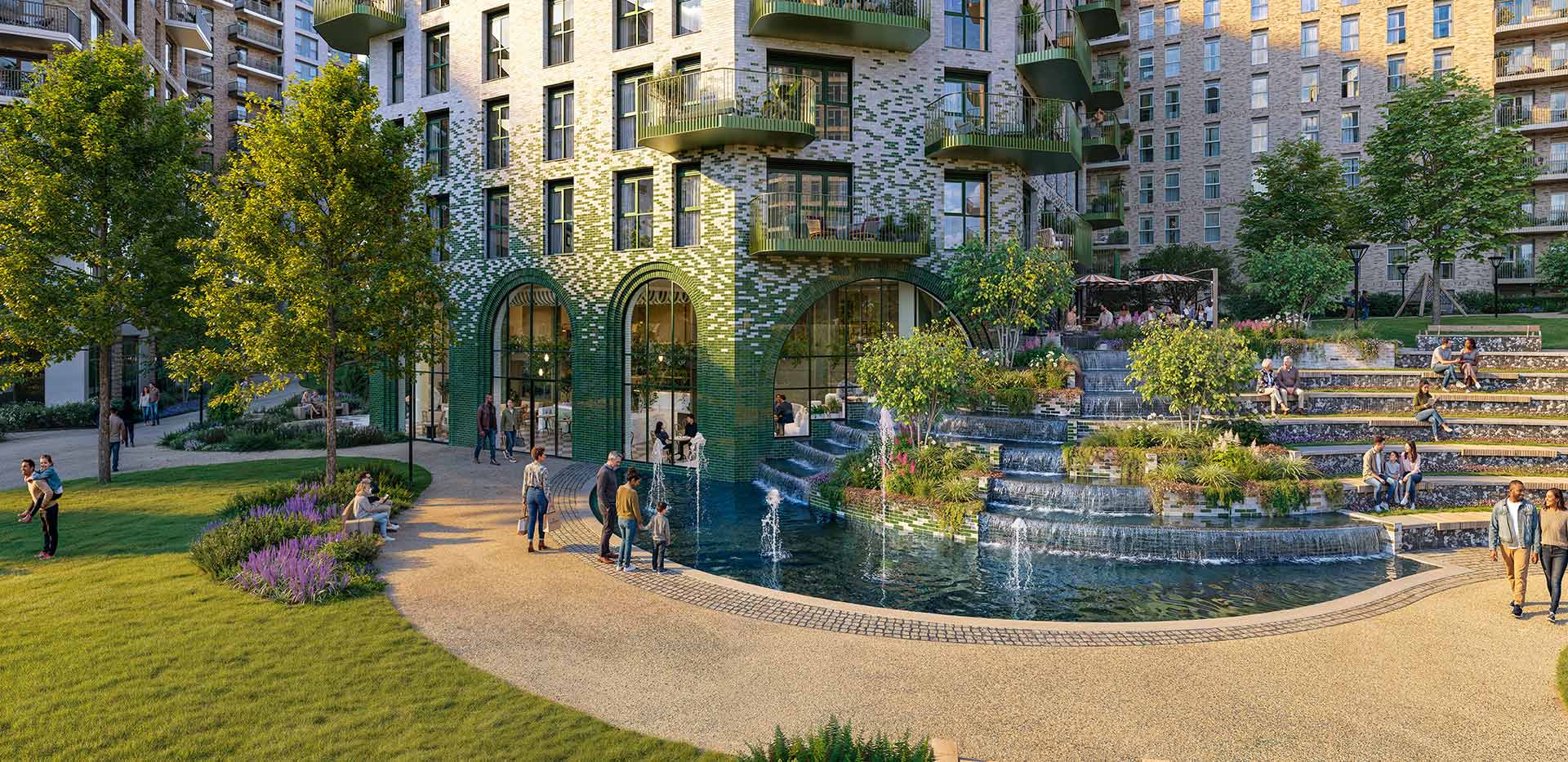 Bow Green development exterior image on a sunny afternoon