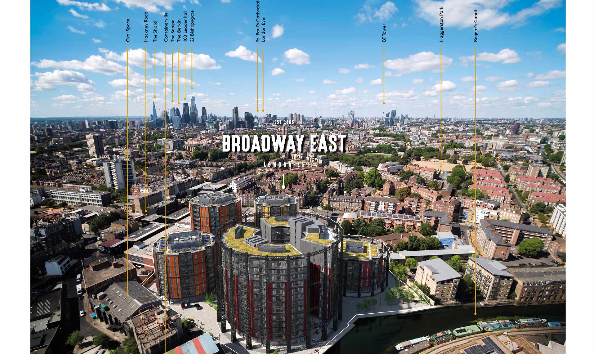 Broadway East Site Plan with Location Labels
