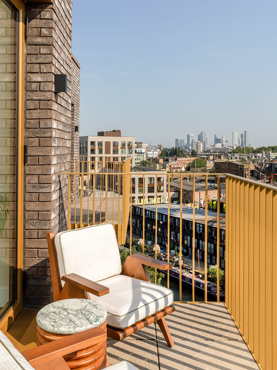 An image of the balcony view from a Regent's View showhome, overlooking London