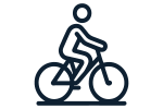 Icon of person riding a bike