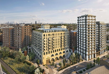 CGI of Camden Goods Yard External Building façade. 