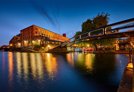 Exterior photo of Camden Lock at night