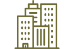 An icon showing buildings