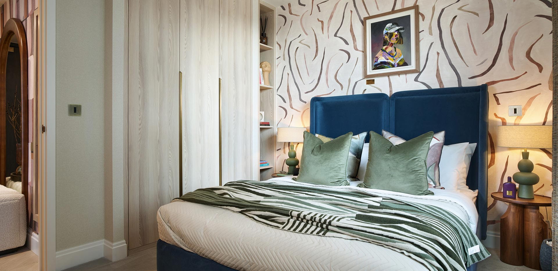 Vibrantly decorated bedroom