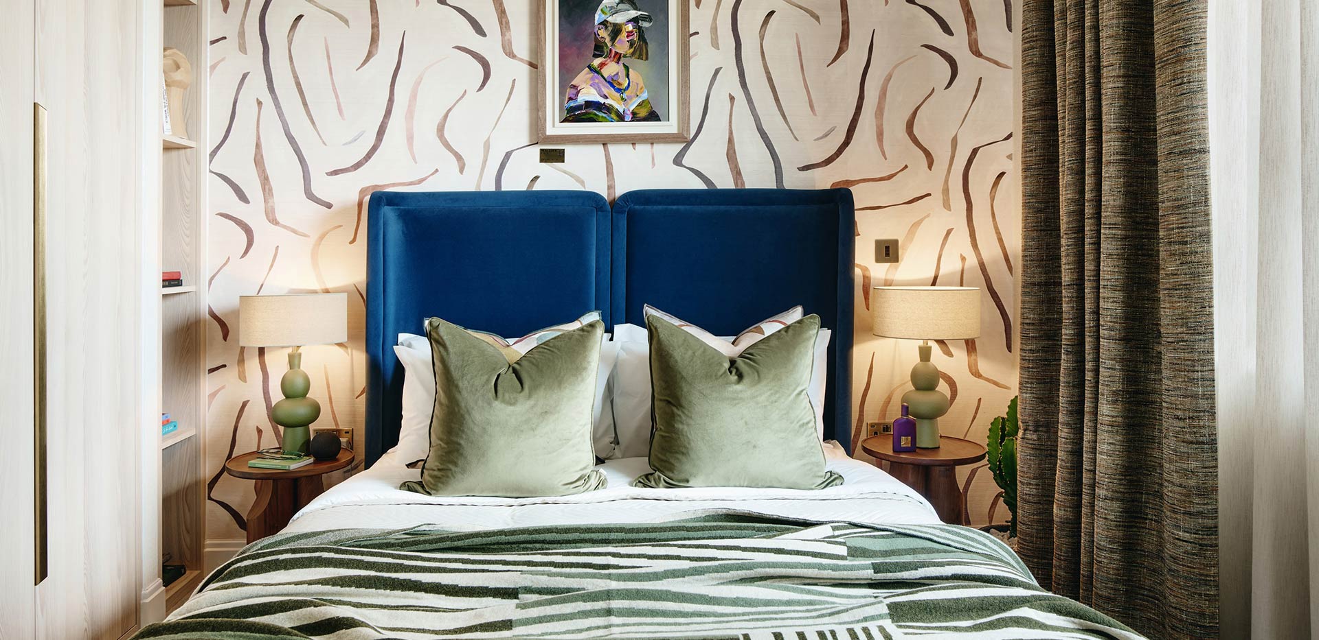 Vibrantly decorated bedroom