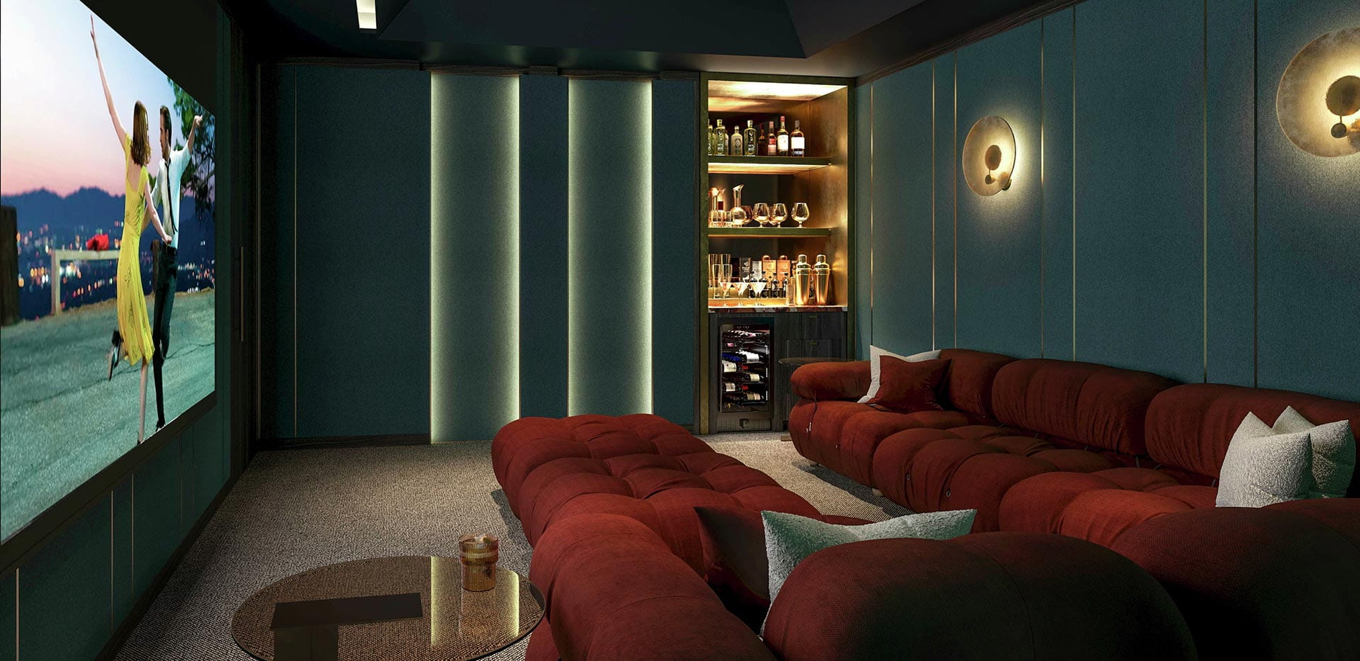 Image of an indoor private cinema