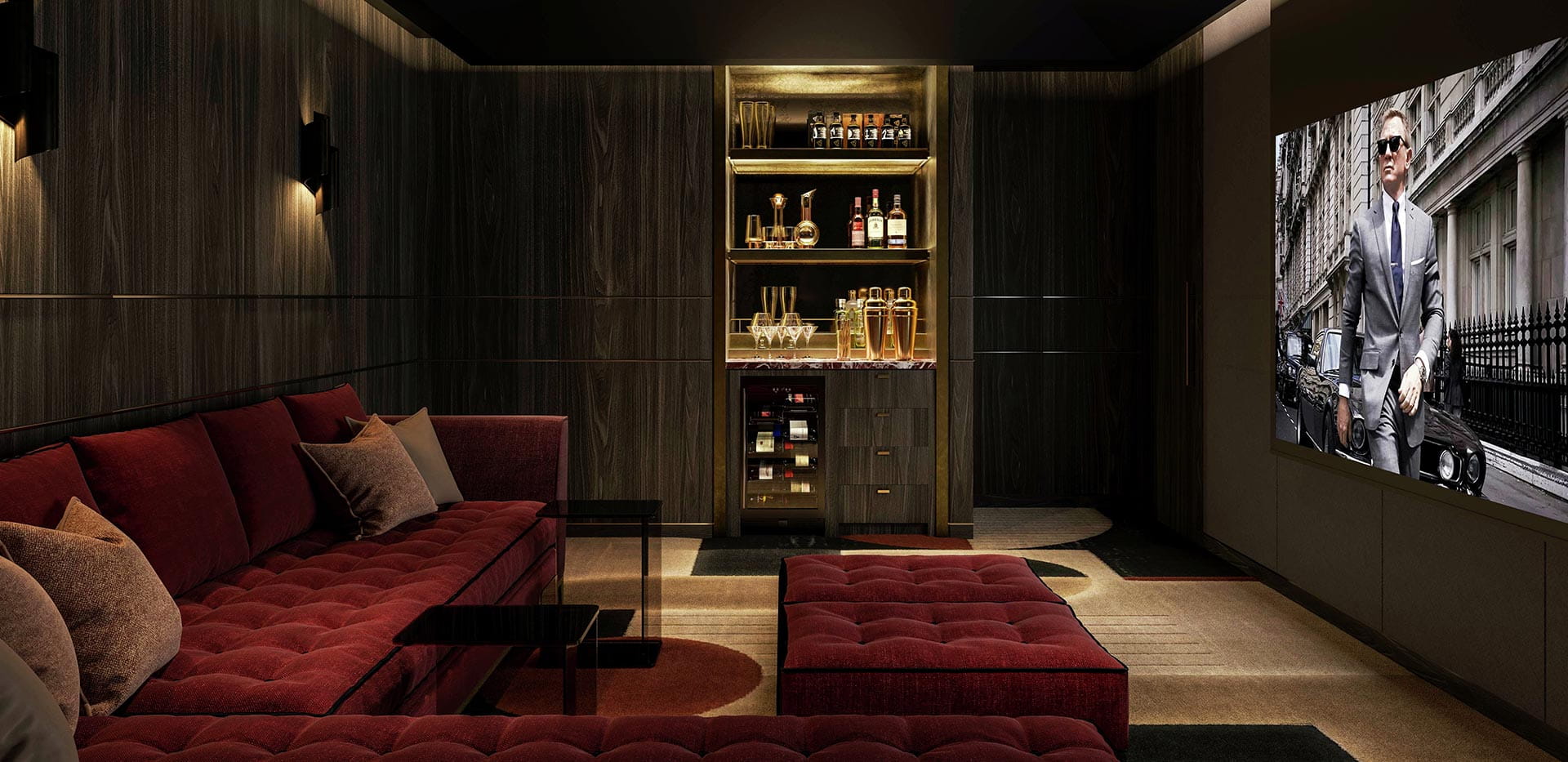 Image of an indoor private cinema