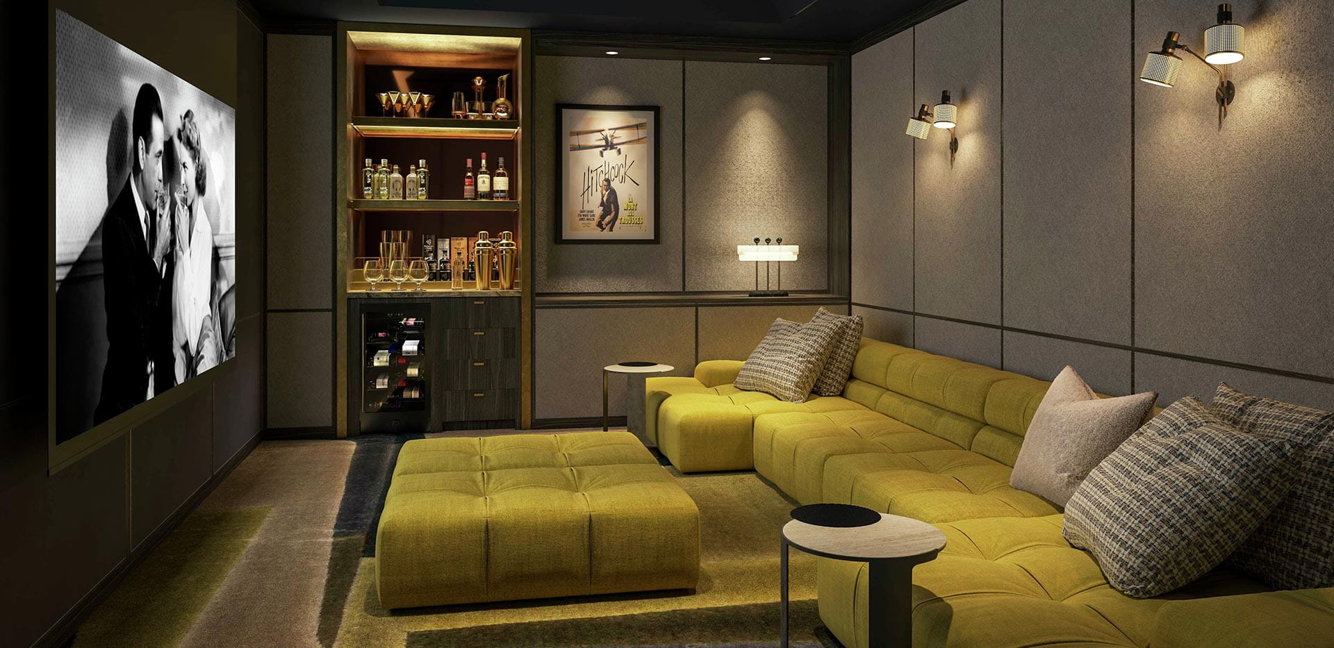 Image of an indoor private cinema