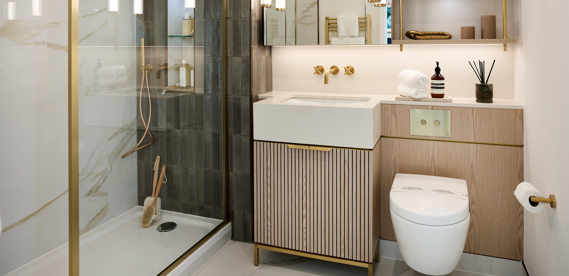 Camden Goods Yard bathroom with a light design