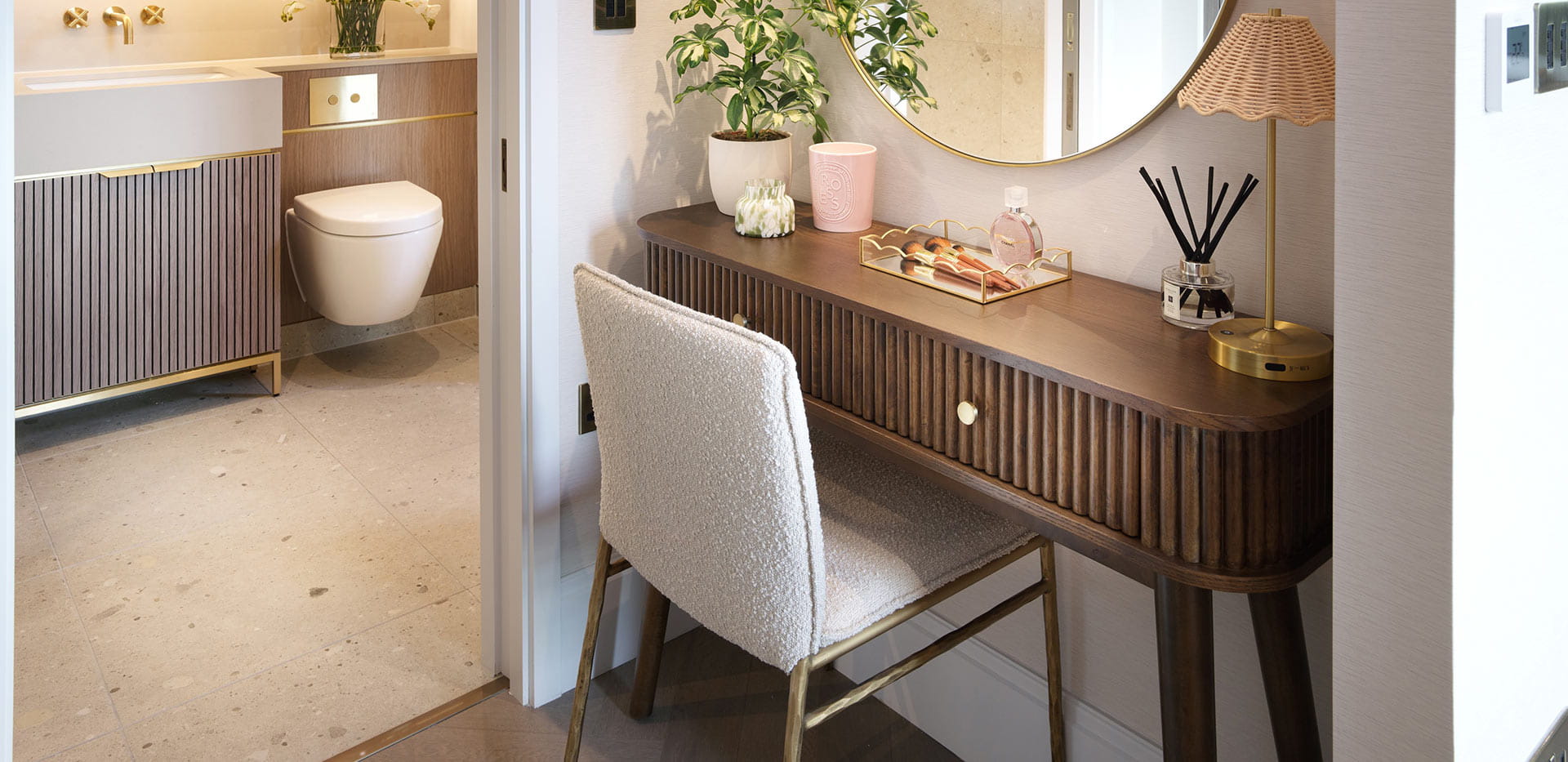 Camden Goods Yard bedroom details with en suite