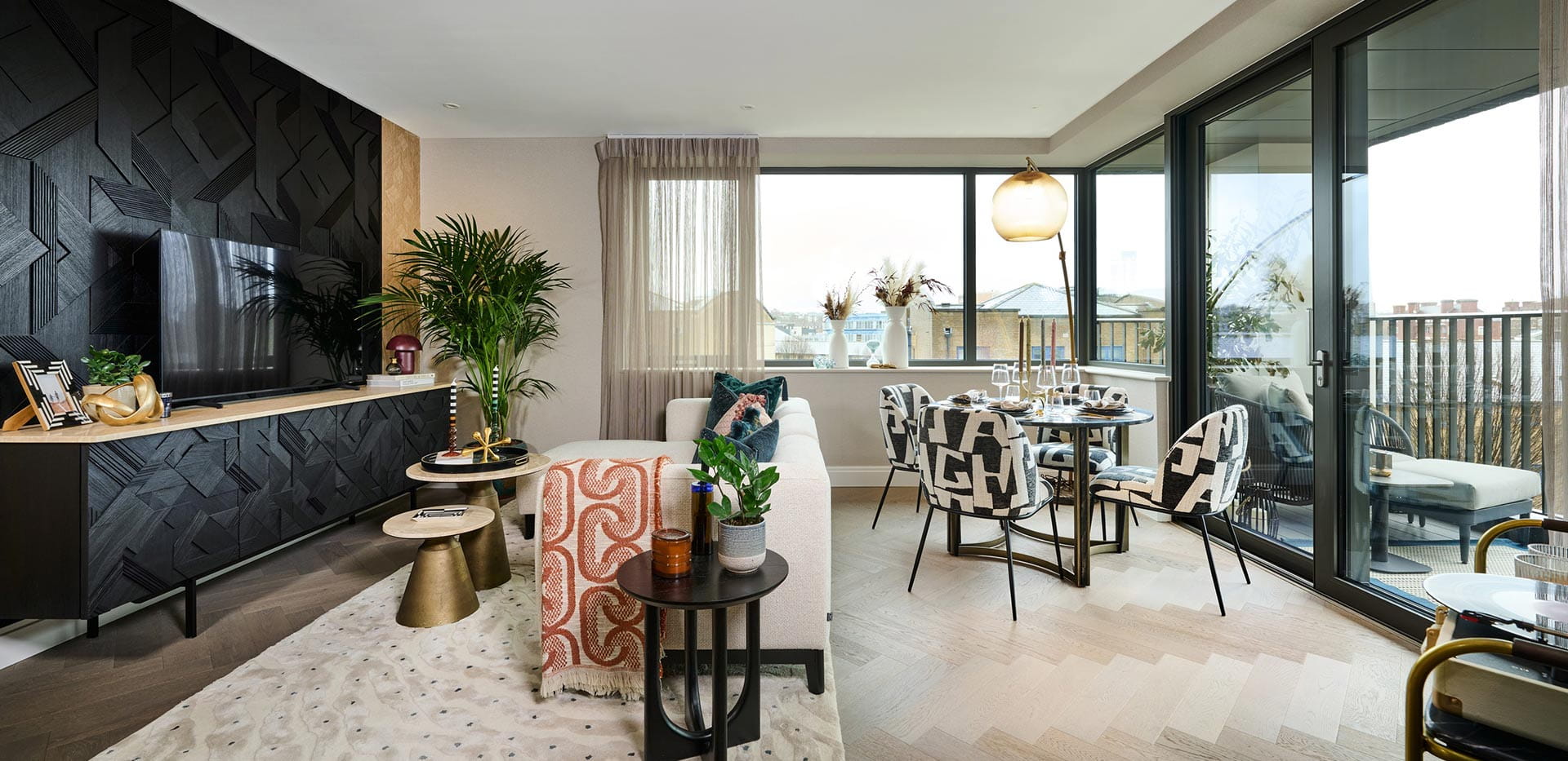 An image of the living-dining area within a showhome of The Signature Collection