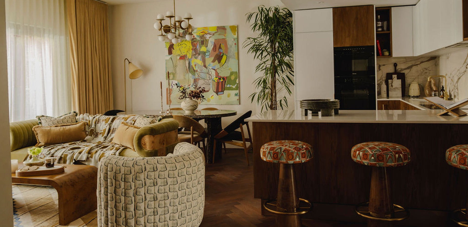 An interior image of Kitchen / Dining / Living area at Camden Goods Yard