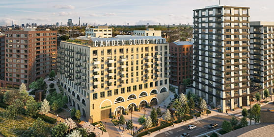 An exterior image of Camden Goods Yard