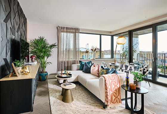 An interior living area image at Camden Goods Yard