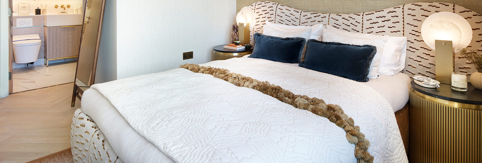 Camden Goods Yard, property 66, spacious bedroom and en suite