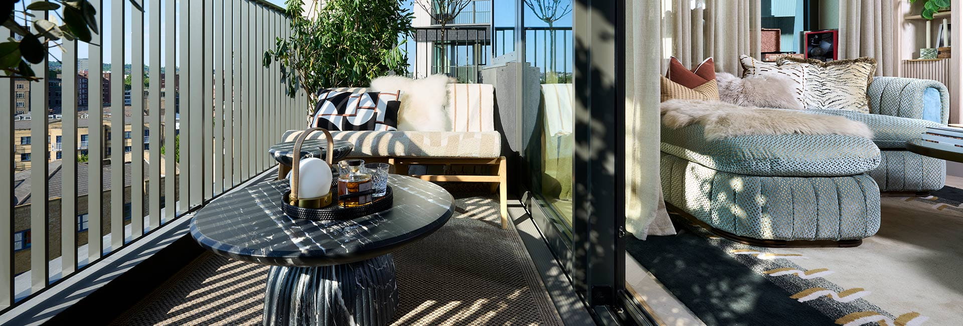 Camden Goods Yard, property 66, spacious balcony with city views