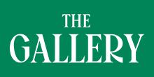 An image of The Gallery logo over a green background