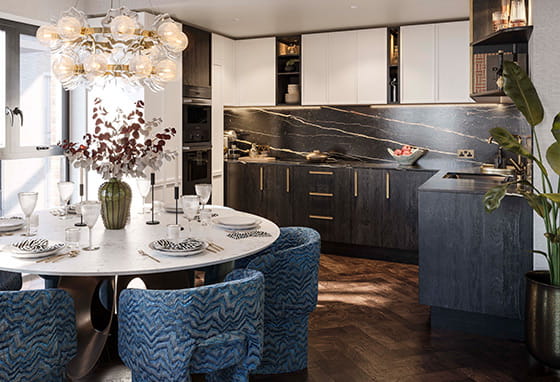 A kitchen with the eclipse palette at The Gallery