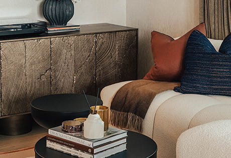 Close up living area image at The Regent two bedroom apartment