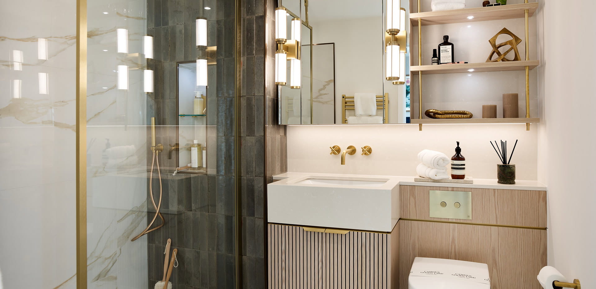 An image of a bathroom from a One Bedroom Showhome at The Regent