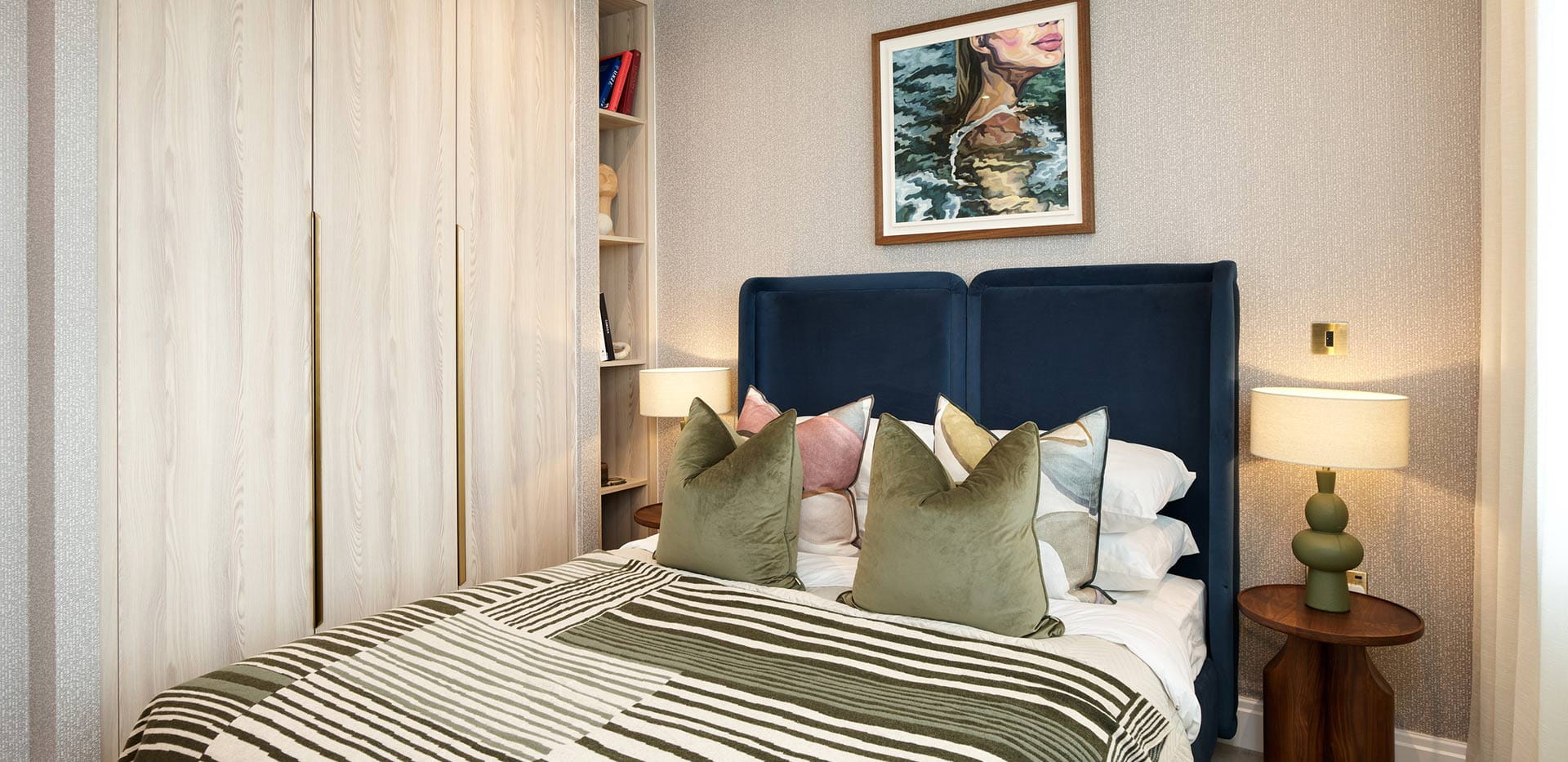 An image of the bedroom from a One Bedroom Showhome at The Regent