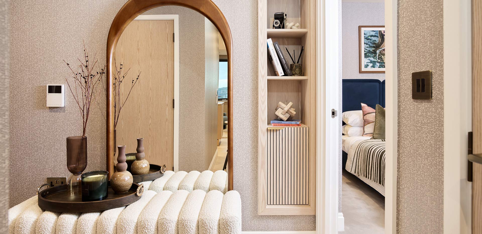 An image of the hallway from a One Bedroom Showhome at The Regent