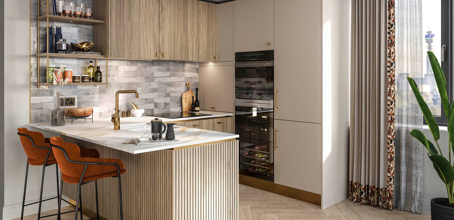 Camden Goods Yard, The Regent home interior, spacious kitchen and dining