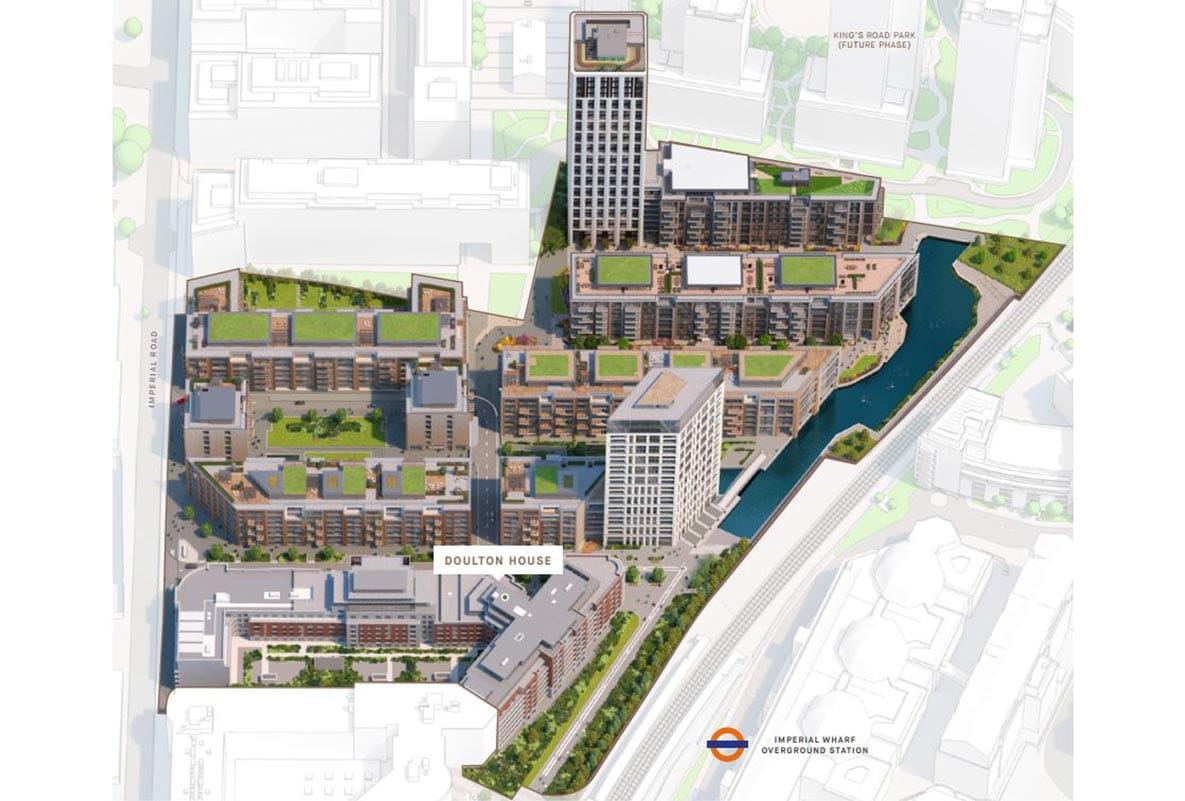 An illustration of the Chelsea Creek development with labels