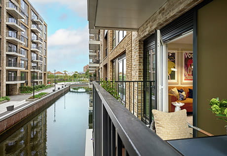 Balcony shot of a property at Saffron Wharf, London Dock