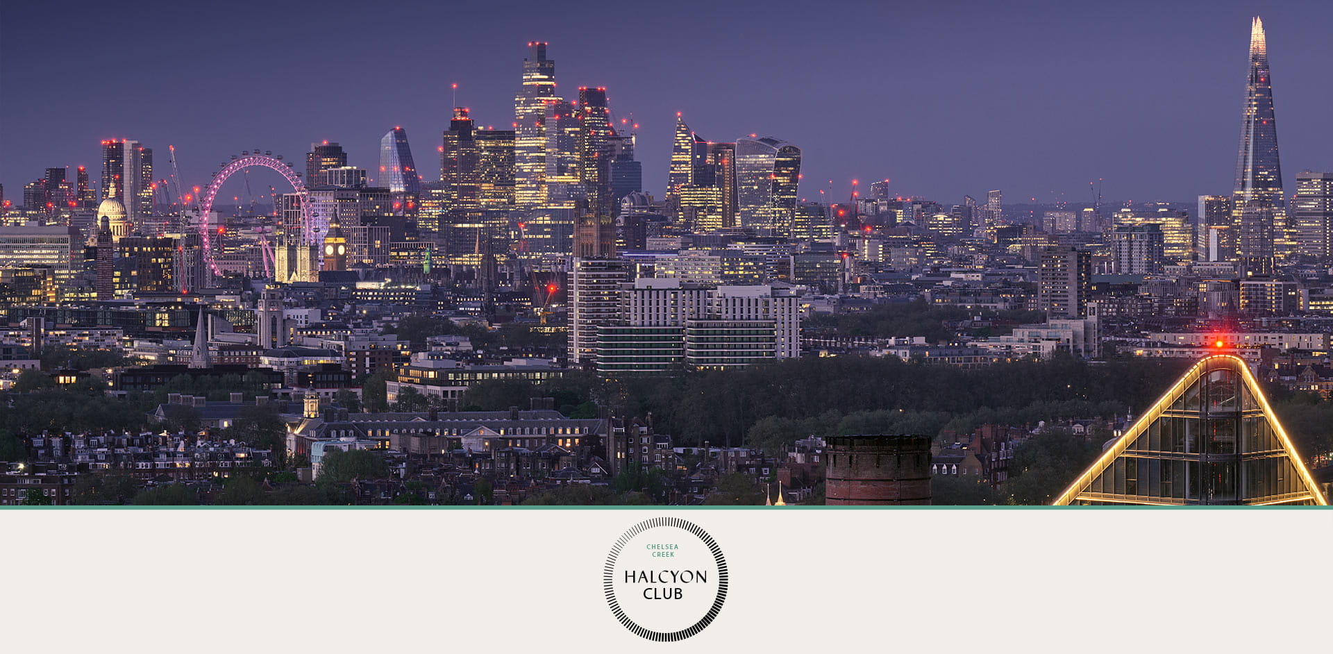Image of the London skyline at night