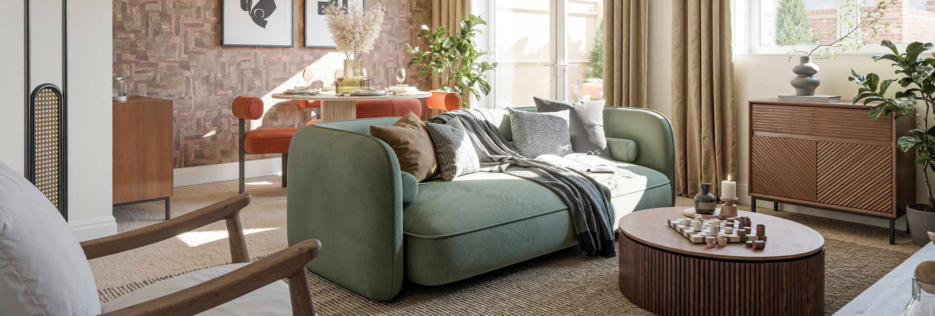 Interior image of a living room at Eastbook Village