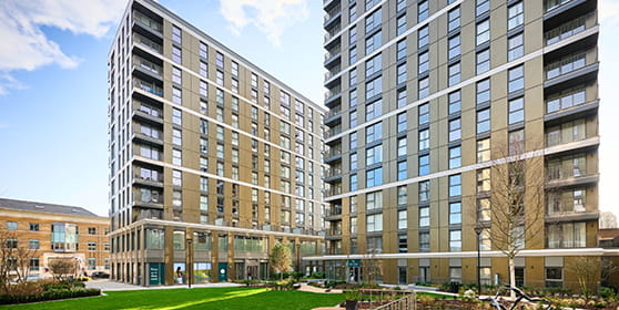 An exterior image of Eden Grove boasting a vast courtyard garden