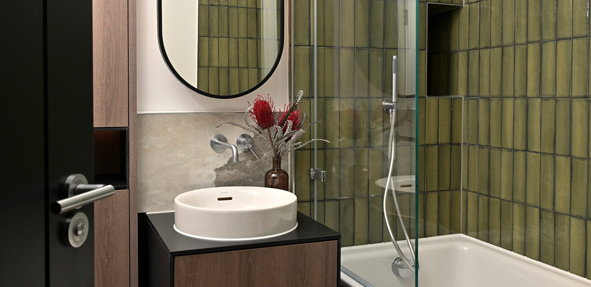 Eden Grove, 2 bedroom home, bathroom with a tiled, green design