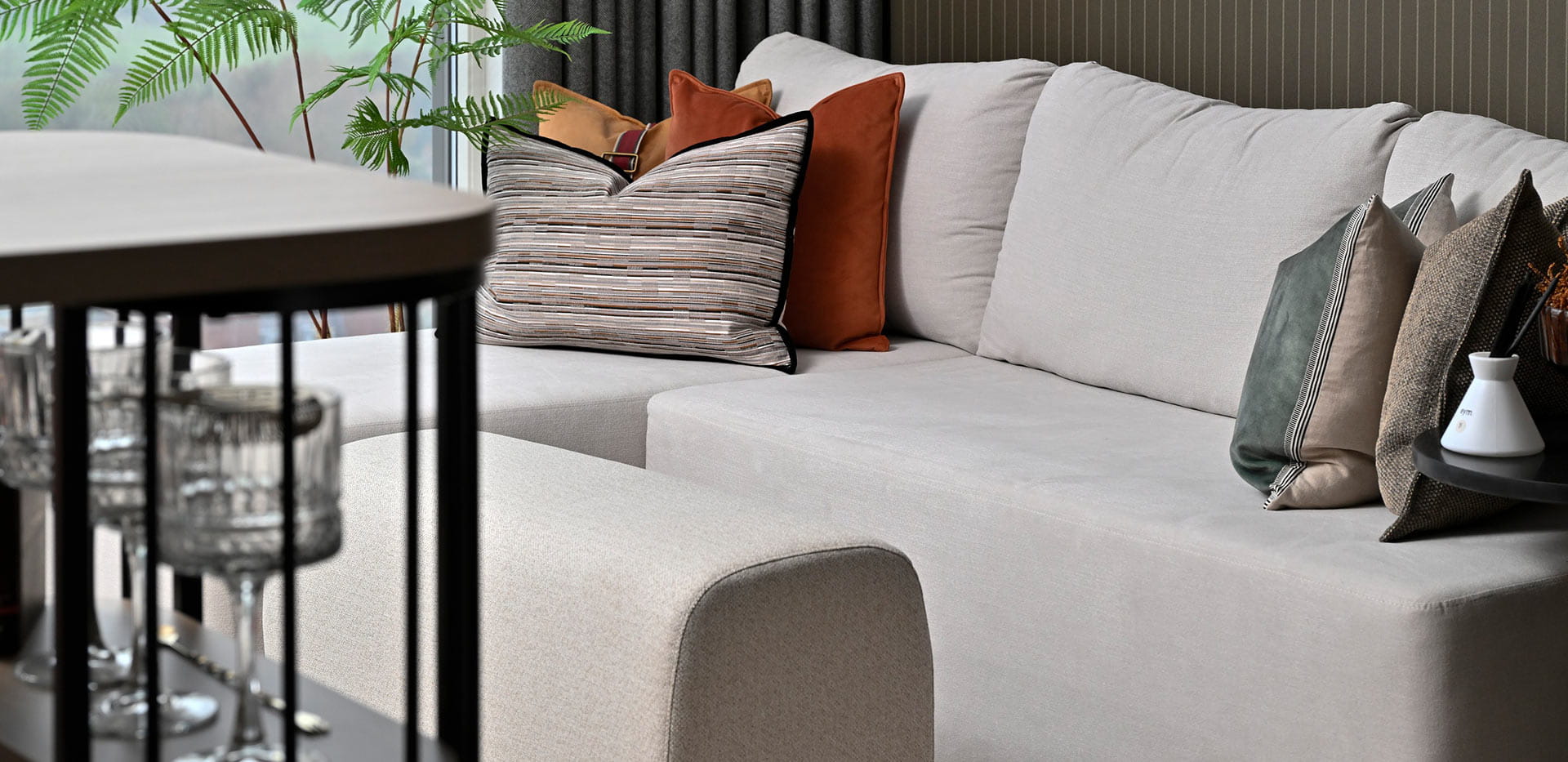 Eden Grove, 2 bedroom home, cosy sofa and interior design