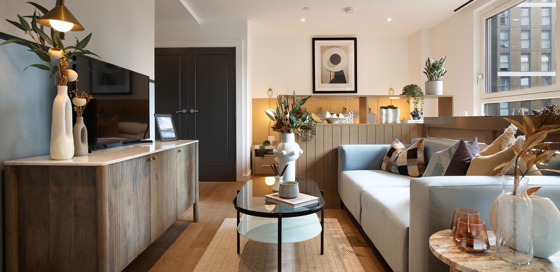 An image of the living area within Show Apartment D3.5 at Eden Grove