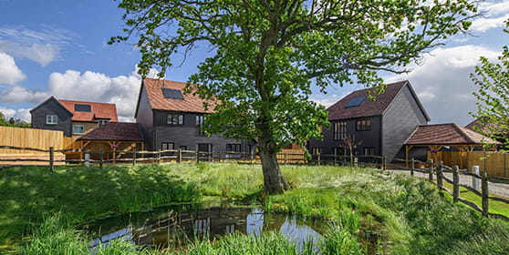 An exterior image of Farmstead on a warm day