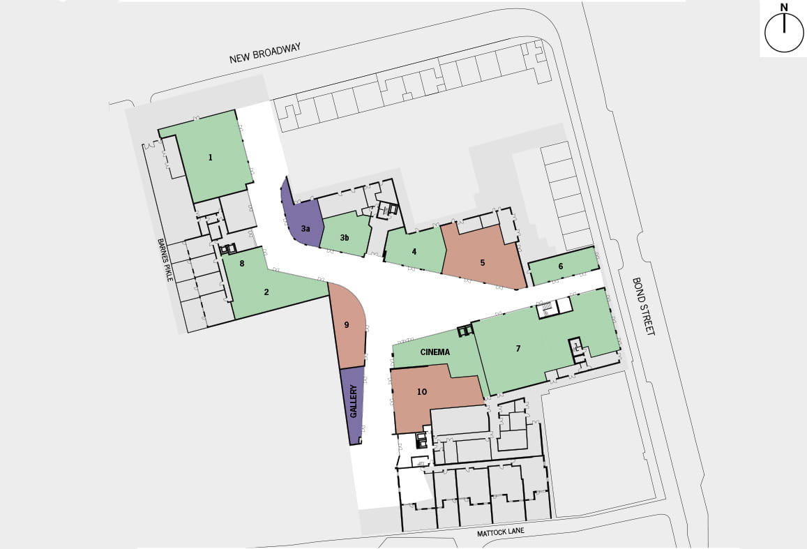 A site plan of the Filmworks Commercial Units