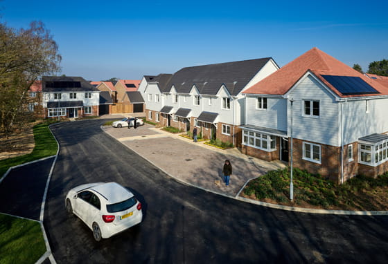 Foal Hurst Green home exterior and new road