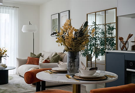 An image of a living room within a Fulham Reach showhome